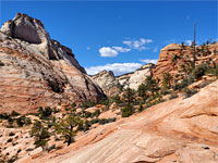 Peaks to the east