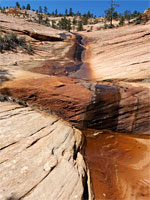 Stream over slickrock