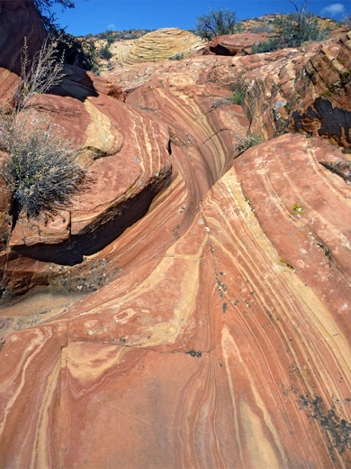 Sloping chute in Buckskin Hollow