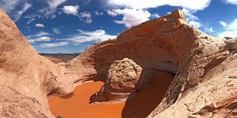 Panoramic view, from the west side of the crater