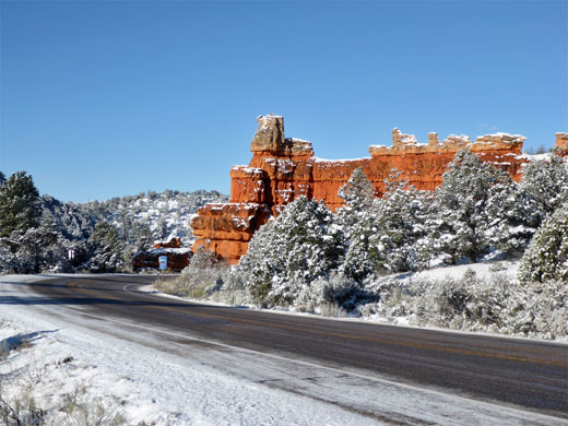 Red rocks beside Hwy 12