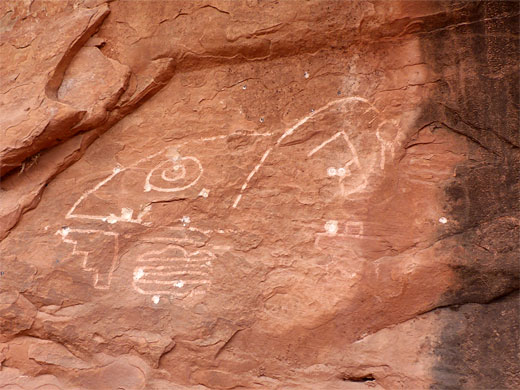 Angular petroglyphs, presumably modern