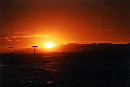 Sunset over the International Airport