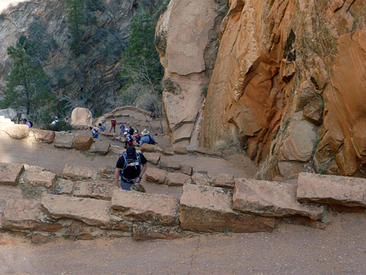Hikers climbing Walters Wiggles