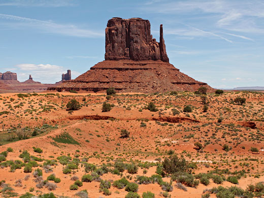 Sand dunes in front of West Mitten Butte