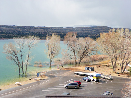 Parking beside Wide Hollow Reservoir