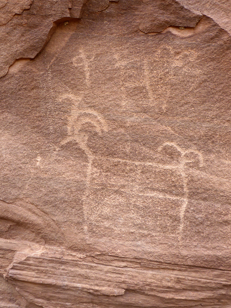 Faint petroglyphs