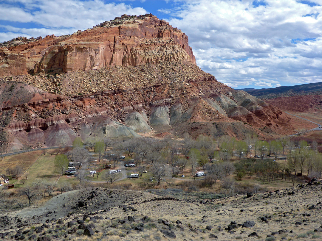 Above the campground