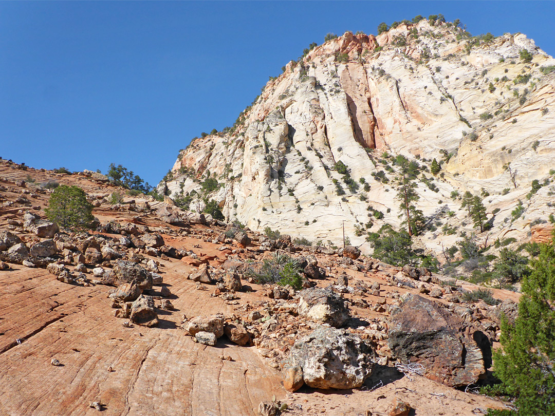 Boulders and cliffs