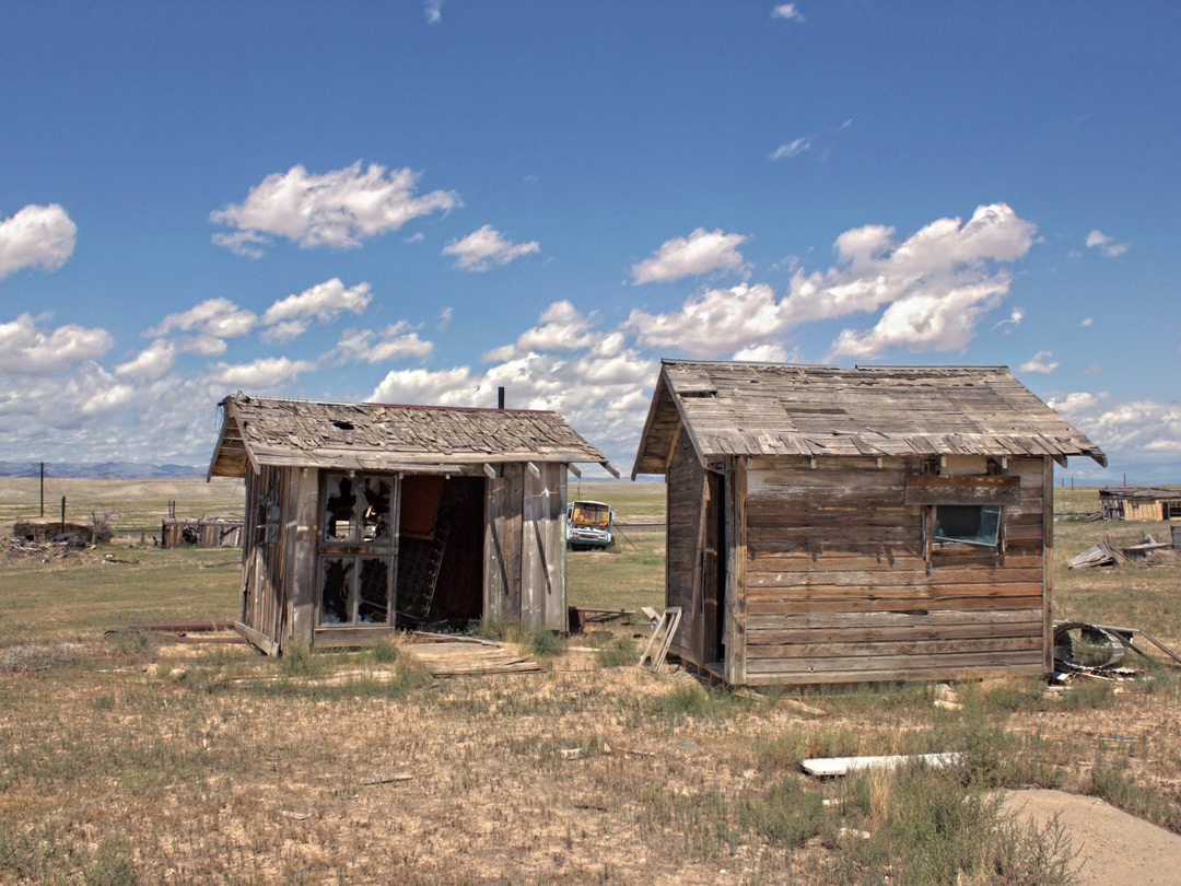 Two wooden shacks