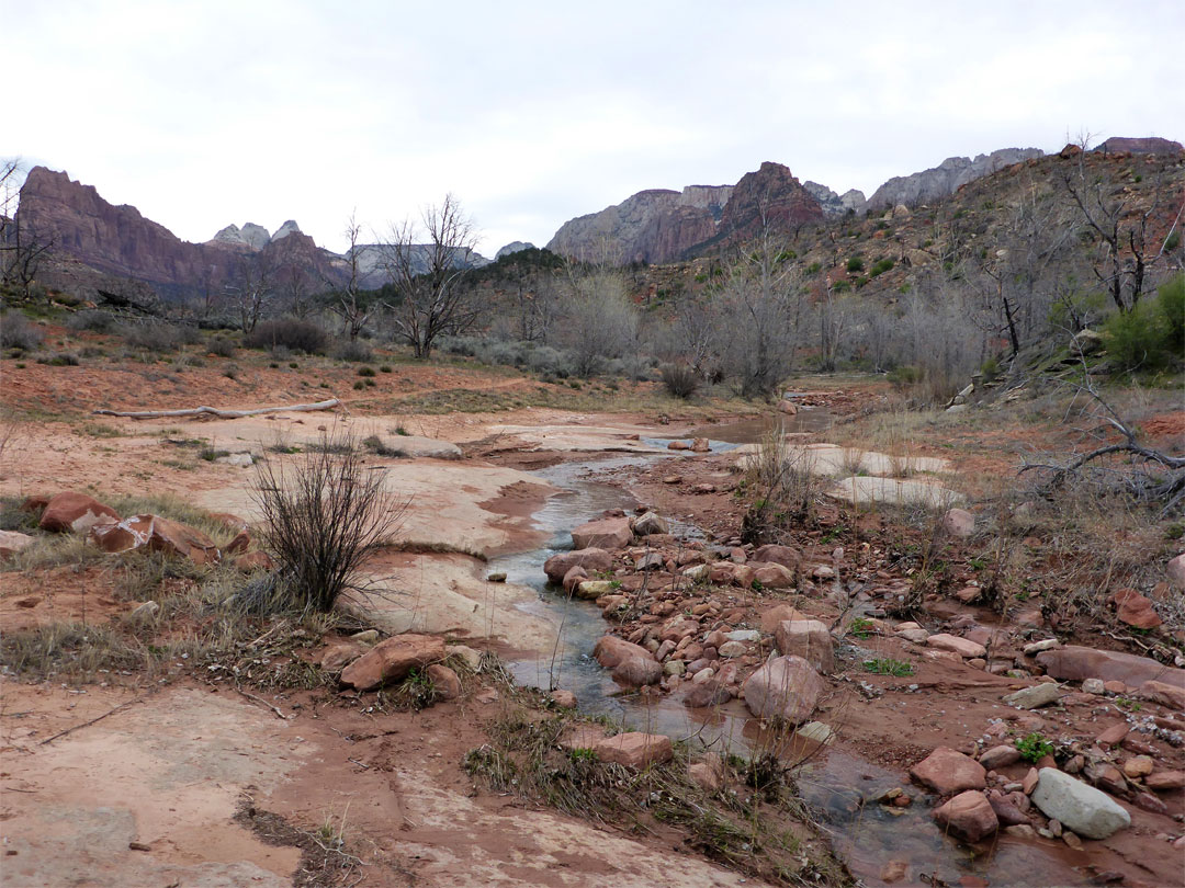 Stream across flats