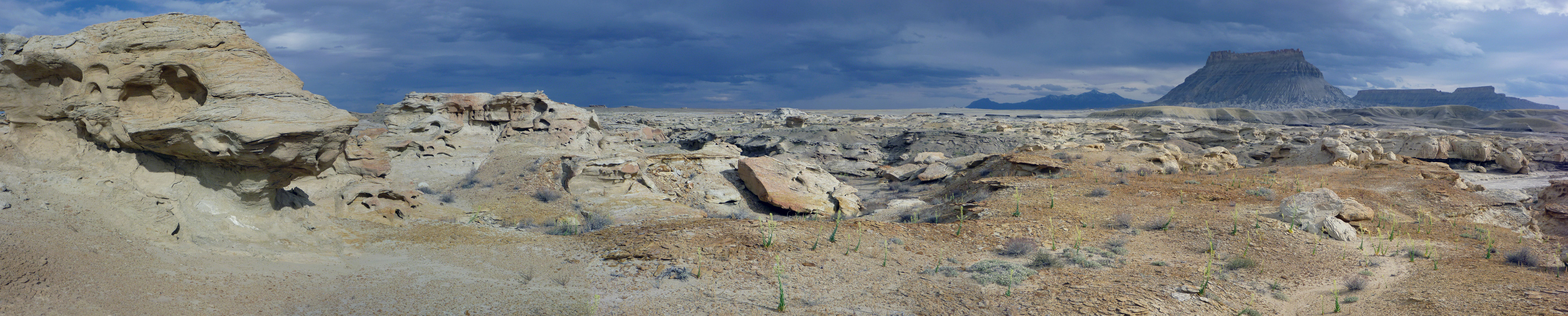 Eroded rocks northwest of Factory Butte