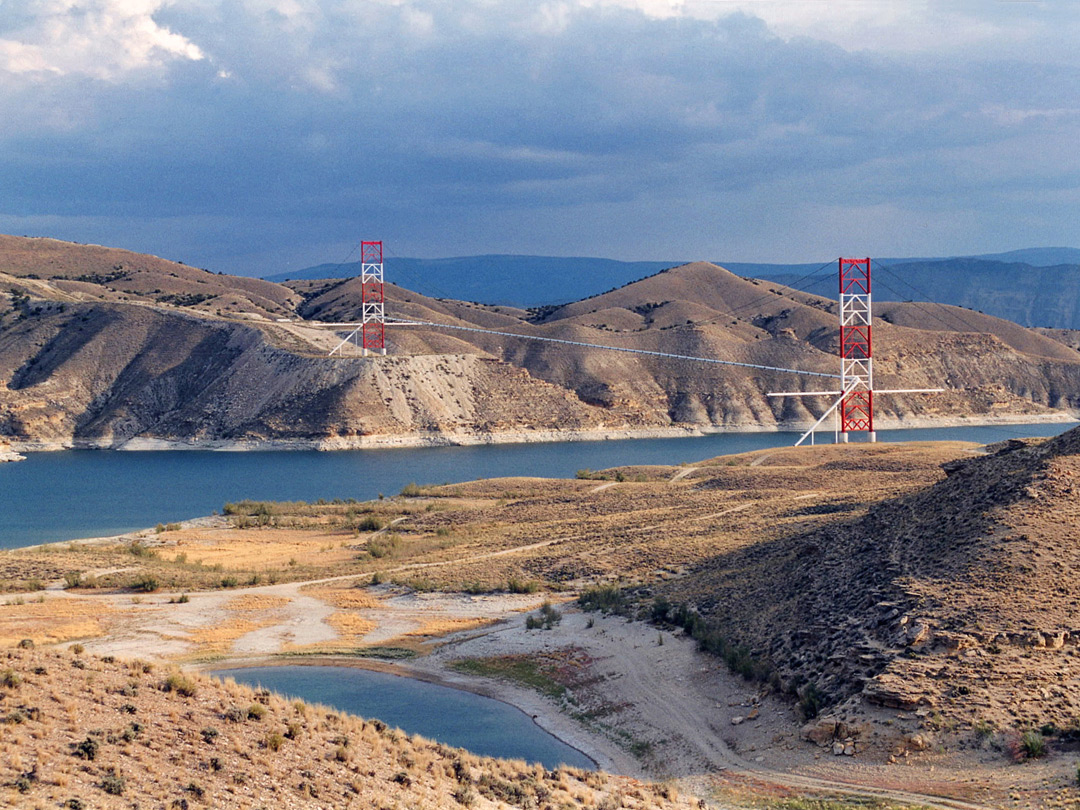 Pipeline bridge over the lake