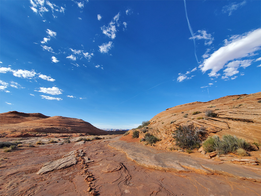 Trail across sandstone