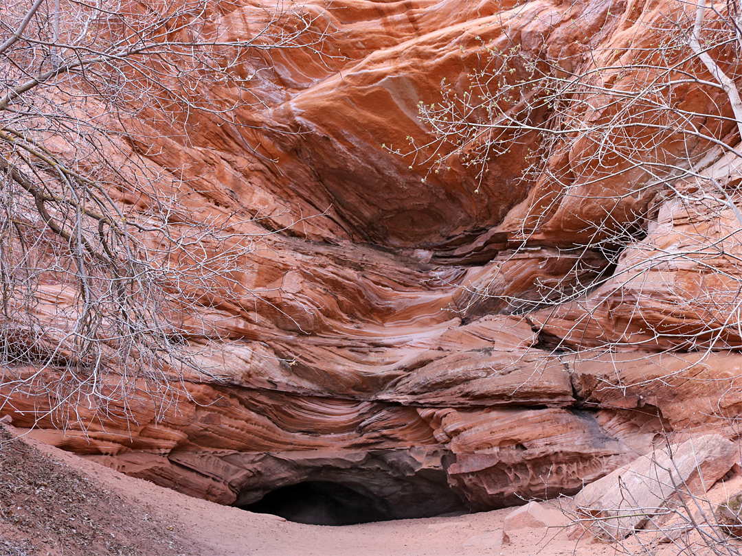 Cliff above the cave