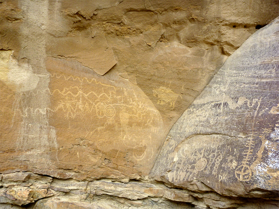 Faded petroglyphs