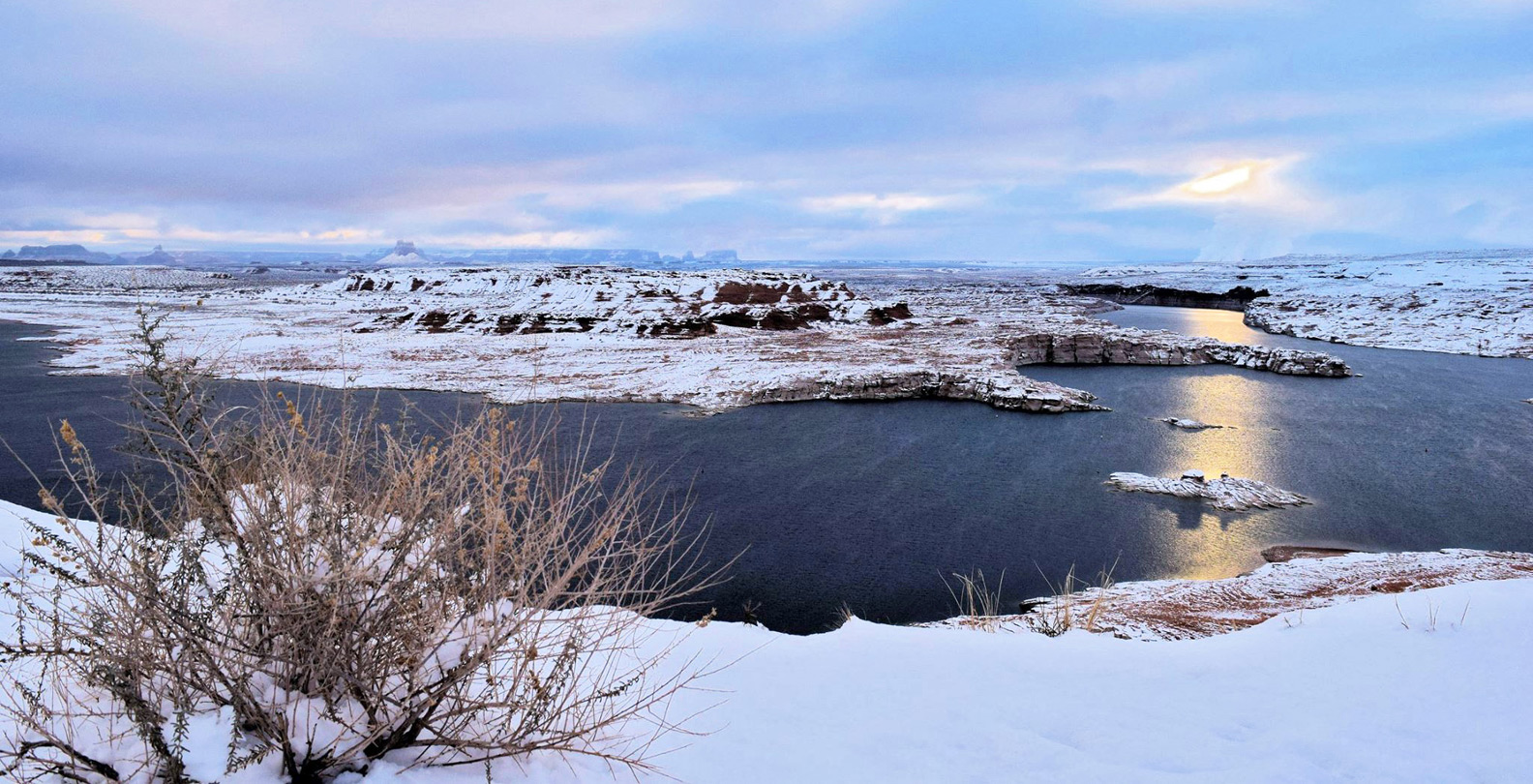 Snow over Lake Powell