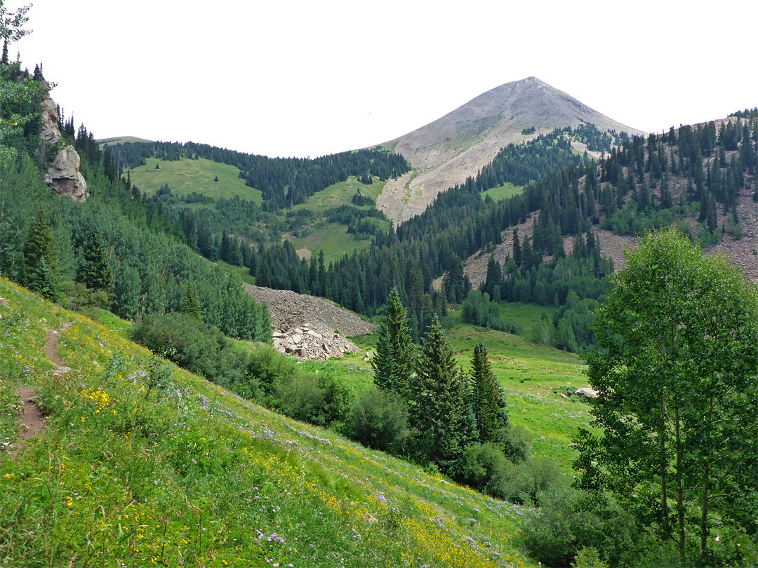 Valley south of the peak