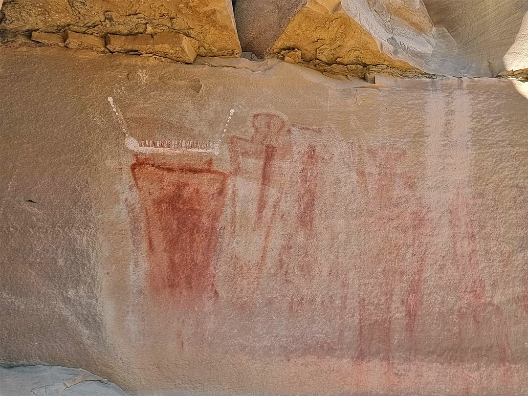 Red and white pictographs