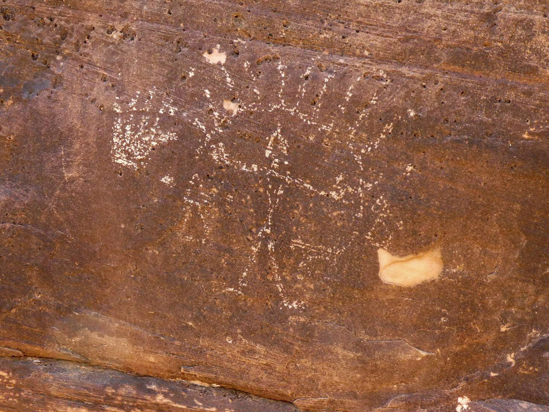 Faint petroglyphs