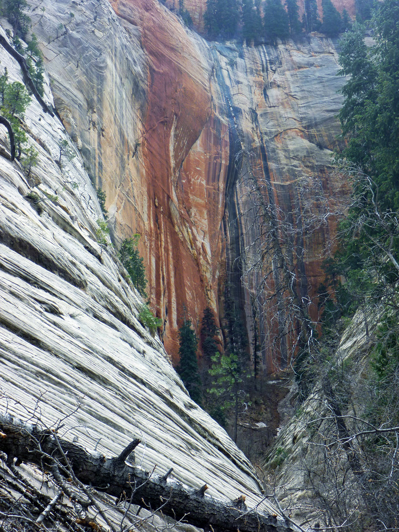 Streaked cliffs