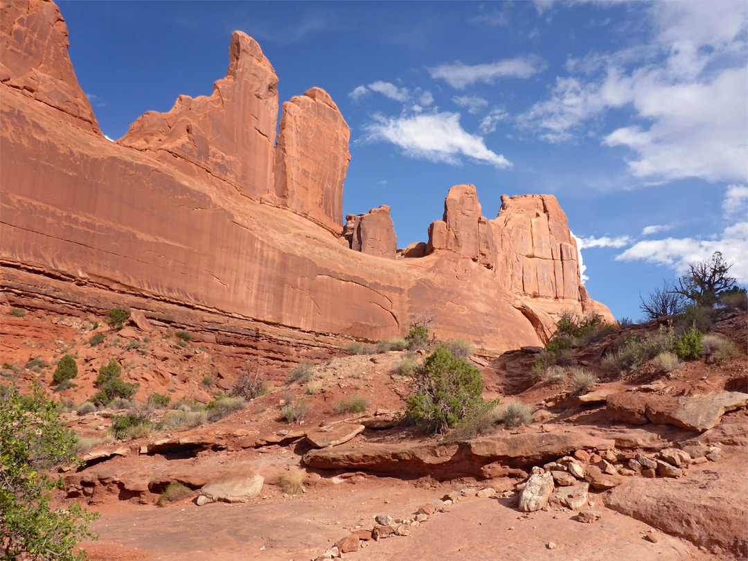 Cliffs and benches