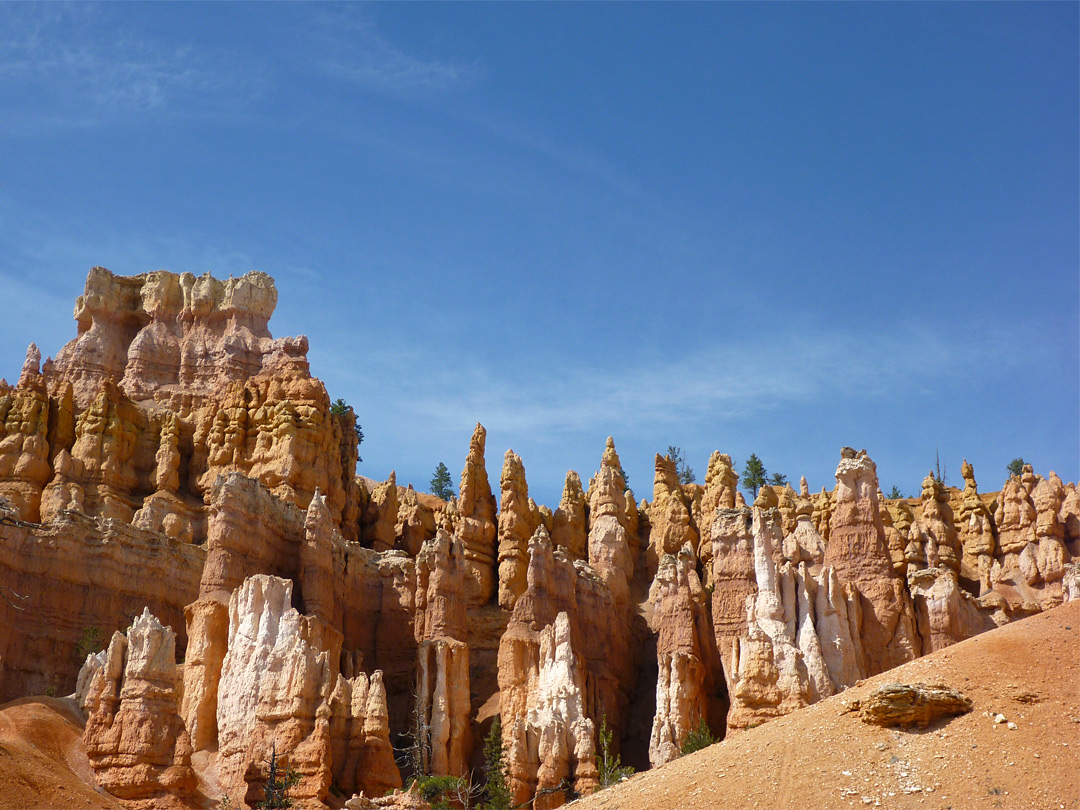 Orange and white hoodoos