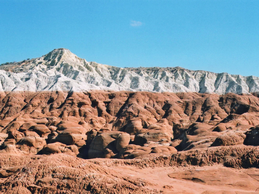 White rocks above red