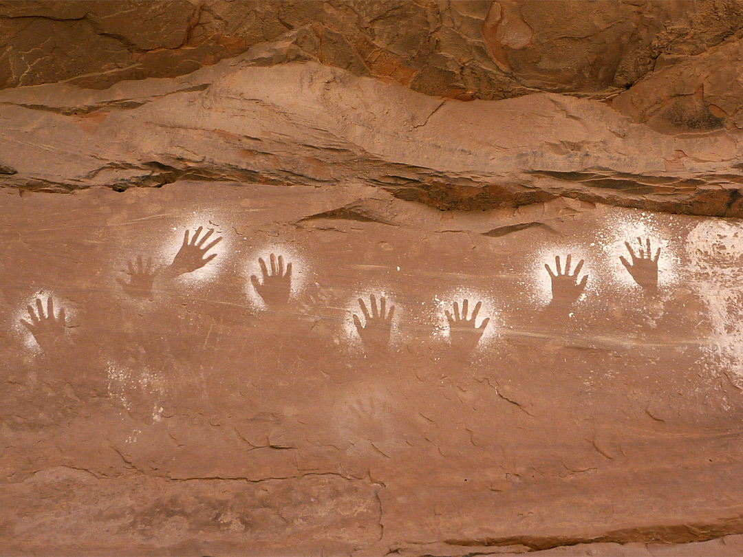 Row of handprint pictographs