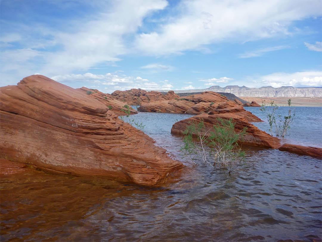 Red rocks in the lake