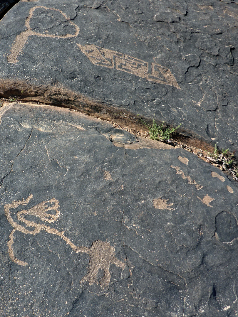 Large and small petroglyphs