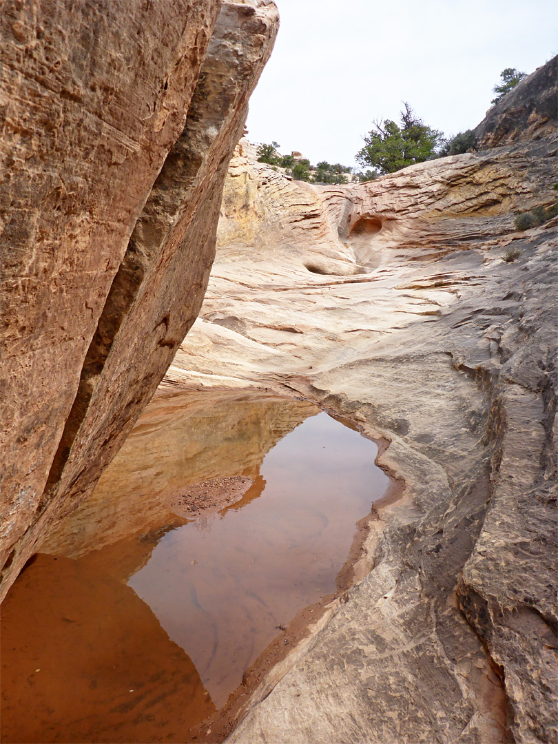 Angled rock face