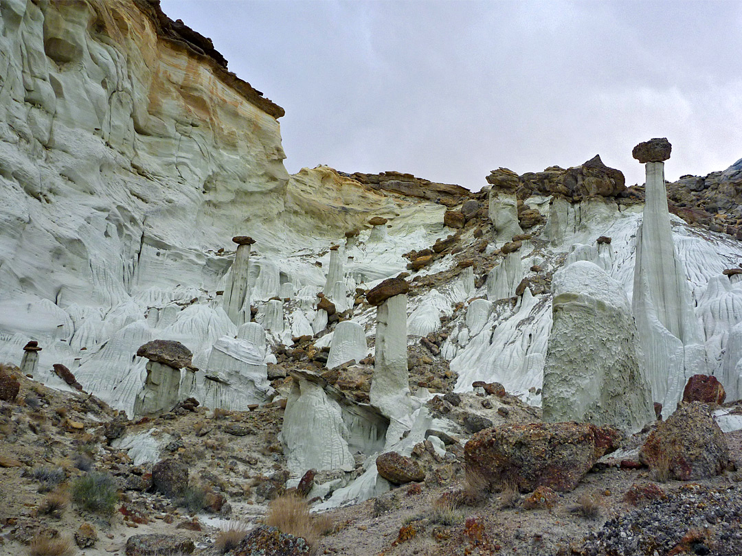 White rock hillside