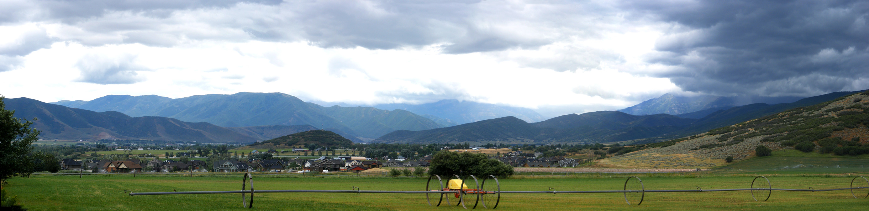 Fields and mountains