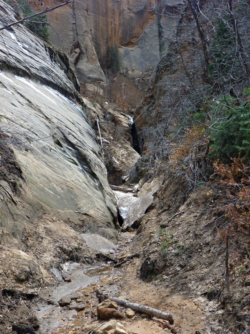 Narrow ravine