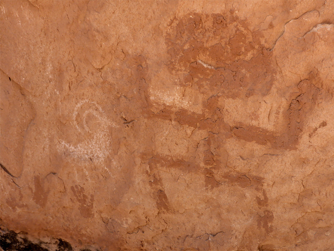 Red and white pictographs