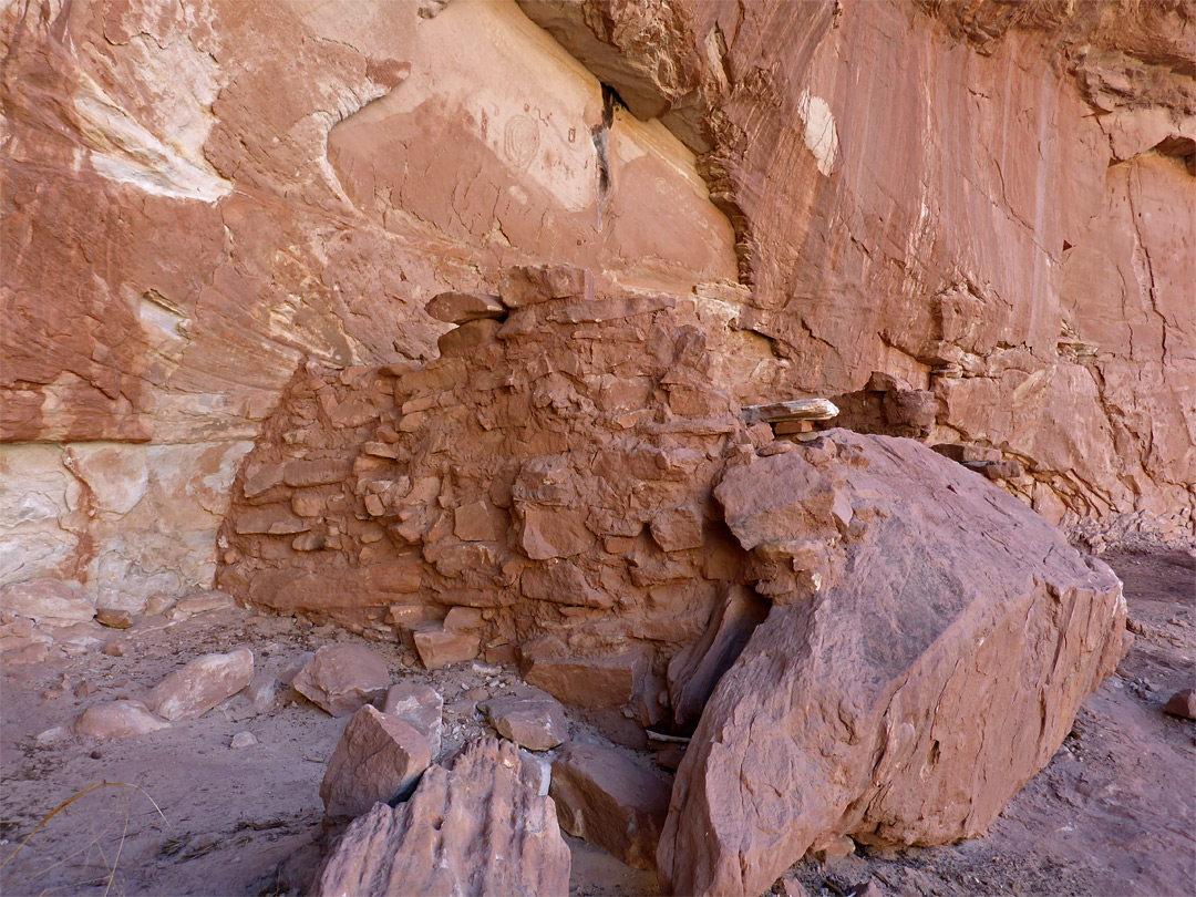 Wall and boulder