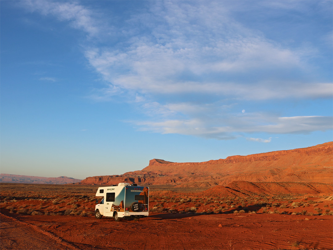 RV at sunset