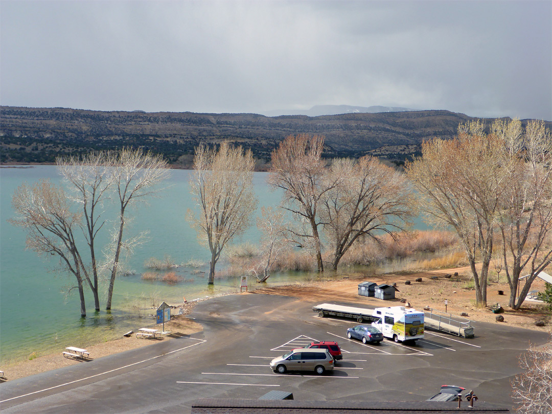 Parking by the reservoir