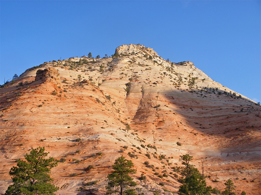 Steep slopes lining Highway 9