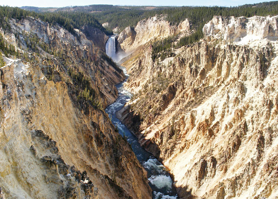 View west from Artist Point along the Grand Canyon of the Yellowstone River