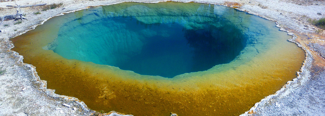 Deep blue pool in the Quagmire Group, Lower Geyser Basin