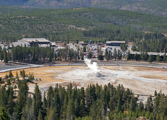 Old Faithful Geyser, viewed from Observation Point