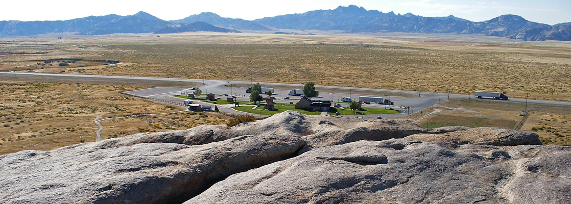 Rest area along Highway 220, just north of the rock - view from the summit