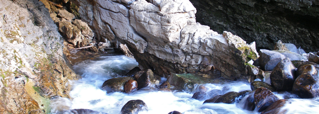 Boulders and a natural bridge - entrance to the Sinks