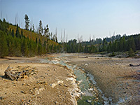 Steam from Dante's Inferno: Sylvan Springs, Yellowstone National Park,  Wyoming