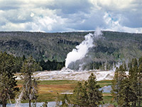 Distant view of Castle Geyser