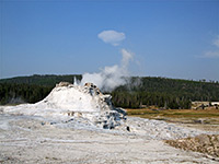 Steam from Castle Geyser