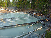 Cloudy, grey-water pool