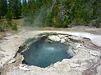 Bubbling hot spring